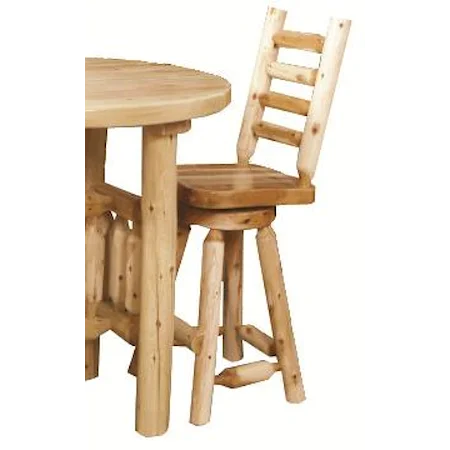 30" Ladder Back Swivel Barstool